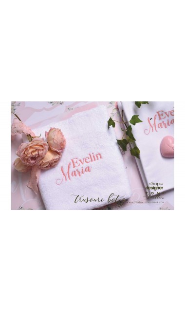 Trusou de botez somon cu alb si cu motive florale Watercolor Flowers 7
